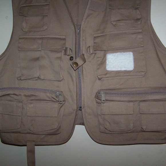 " AUSABLE " 100% COTTON TAN FISHING VEST #3613 - Picture 4 of 7